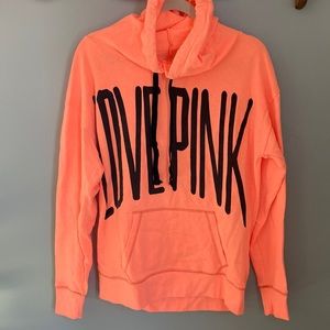 PINK Victoria's Secret Neon Orange Hoodie X Small